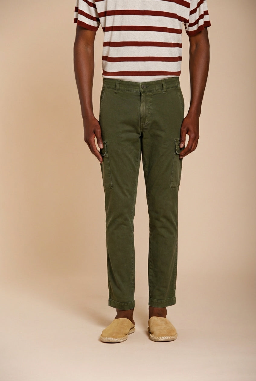 Chile men's cargo pants in stretch satin extra slim fit ①