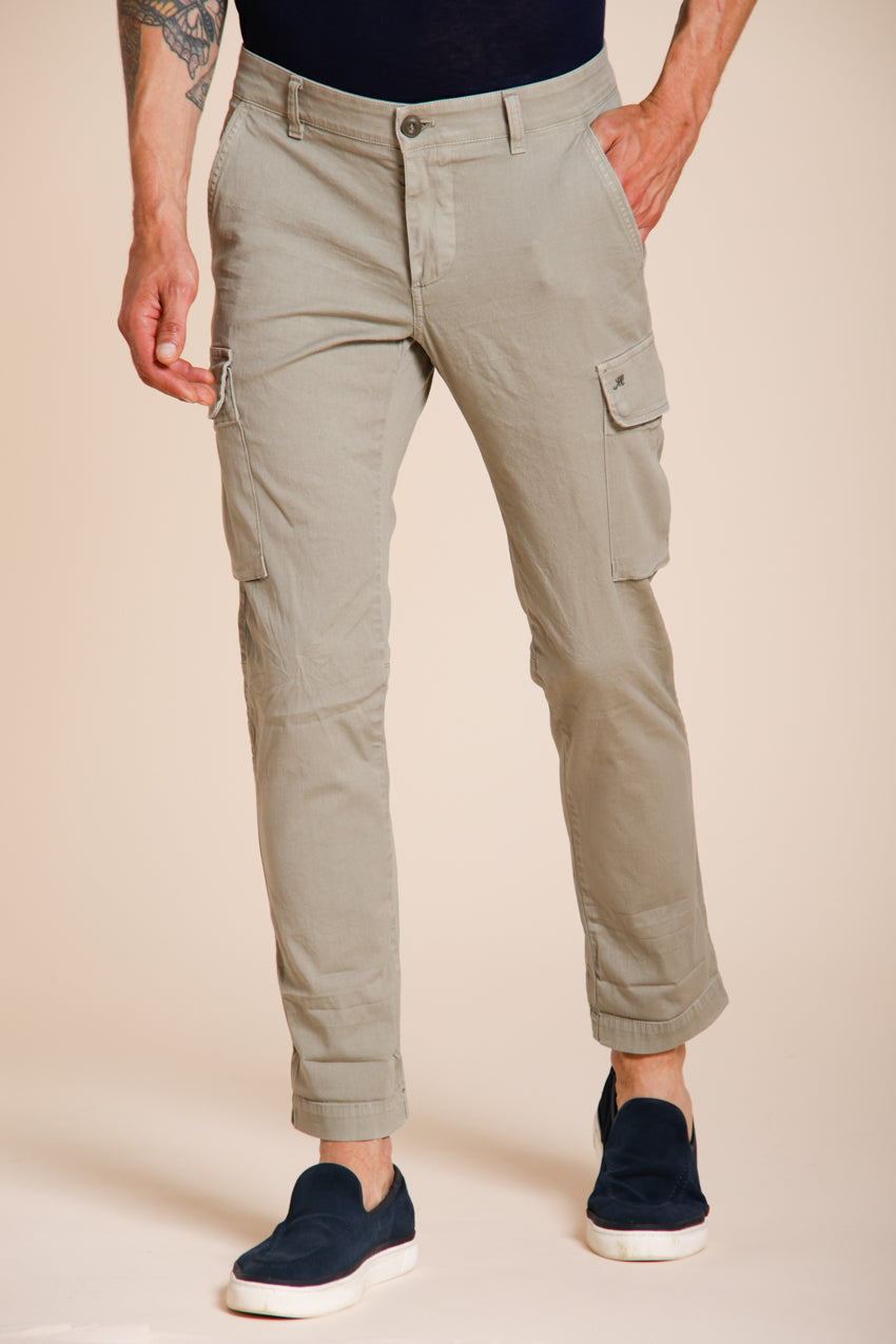 Chile men's cargo pants in stretch satin extra slim fit ①