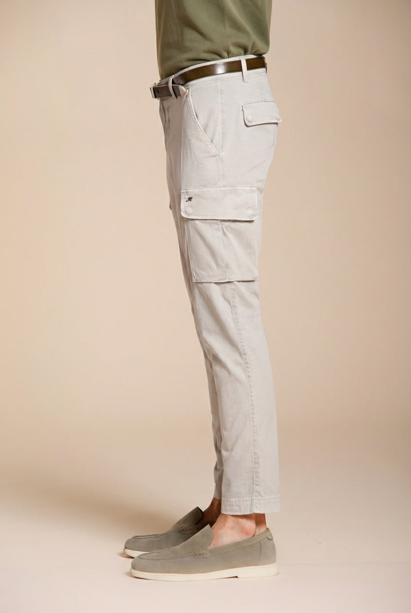 Chile pantalon cargo homme en satin stretch extra slim fit ①