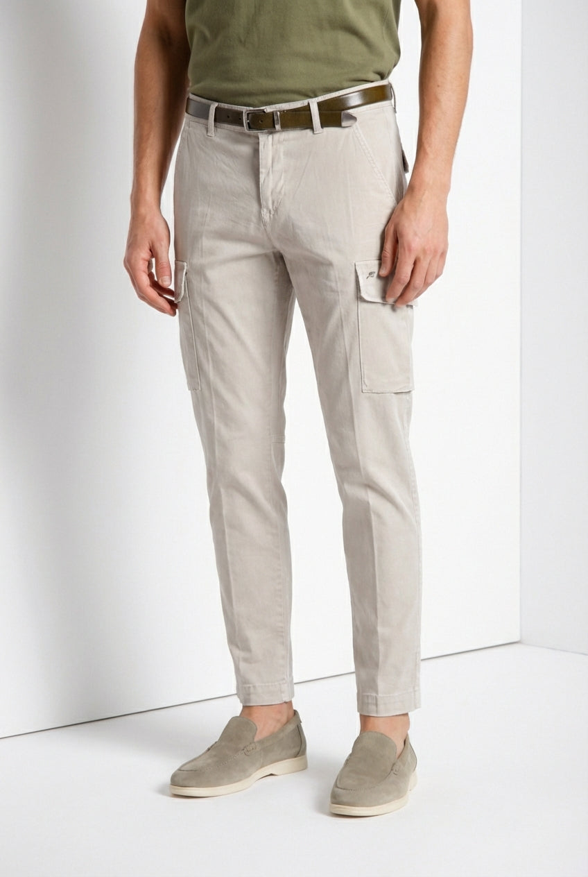 Chile pantalone cargo uomo in raso stretch extra slim fit ①