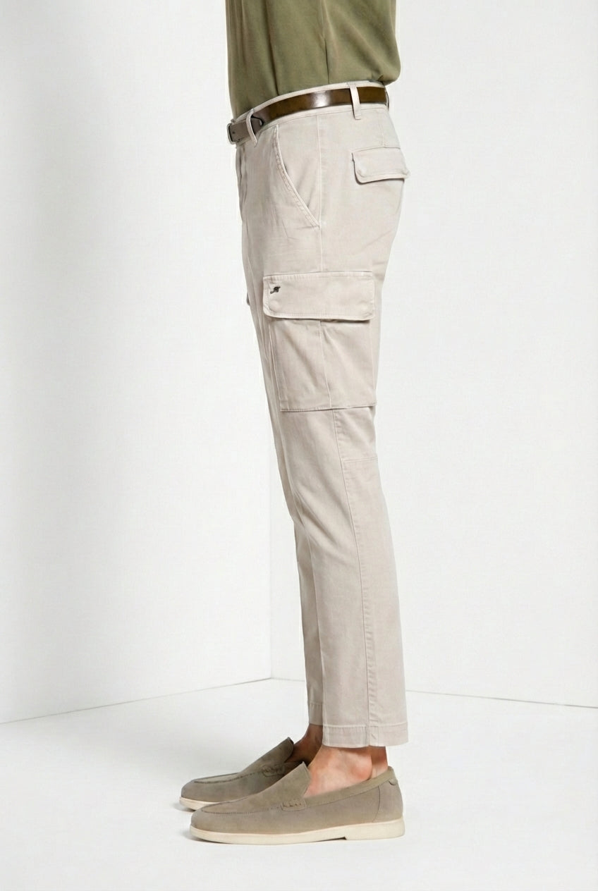 Chile pantalone cargo uomo in raso stretch extra slim fit ①