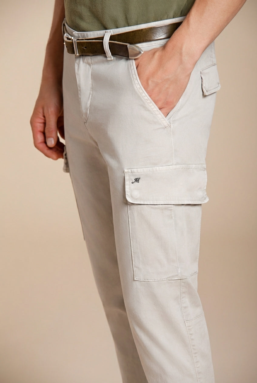 Chile pantalon cargo homme en satin stretch extra slim fit ①