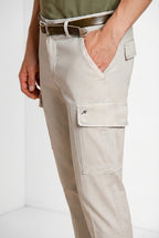 Chile men's cargo pants stretch satin extra slim fit ①