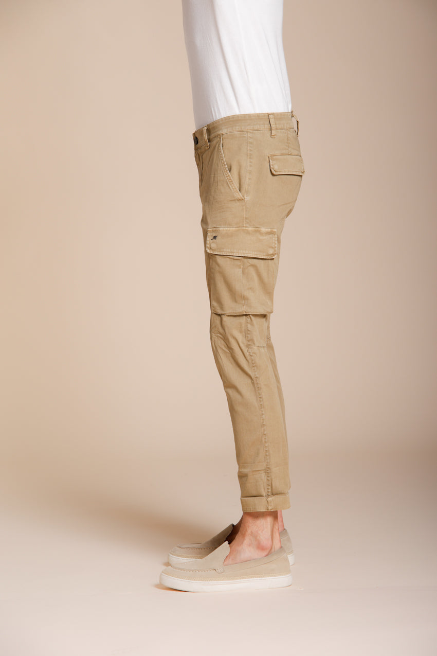 Chile pantalón cargo hombre en satén elástico extra slim fit ①