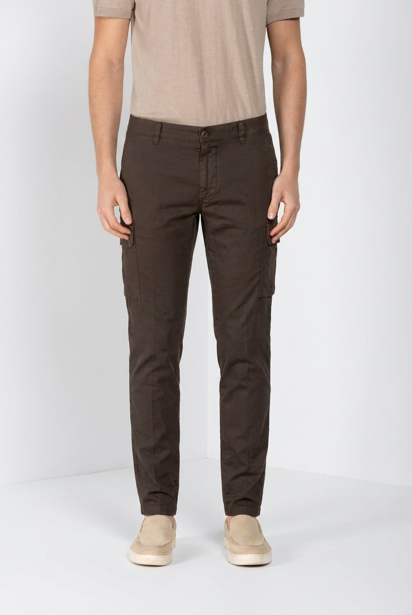 Chile men's cargo pants stretch satin extra slim fit ①