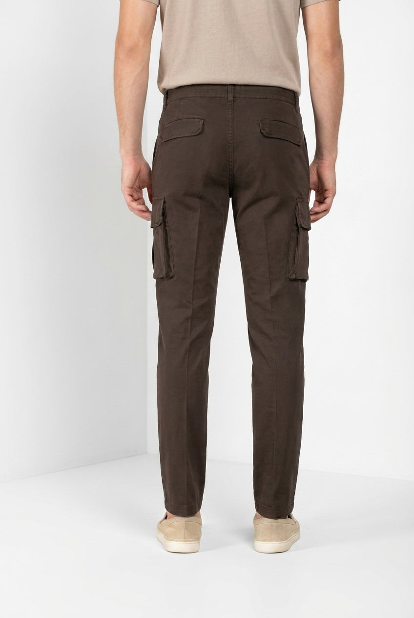 Chile men's cargo pants stretch satin extra slim fit ①