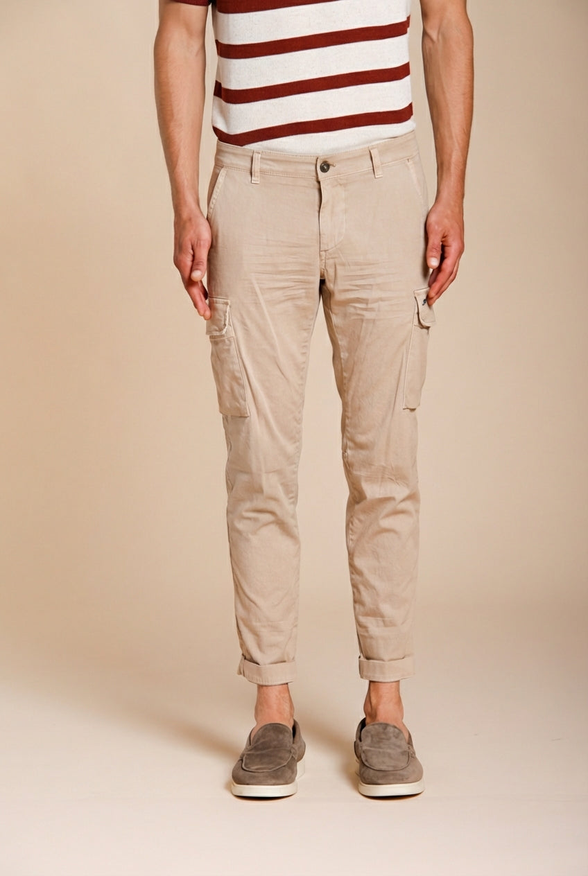 Chile pantalon cargo homme en satin stretch extra slim fit ①