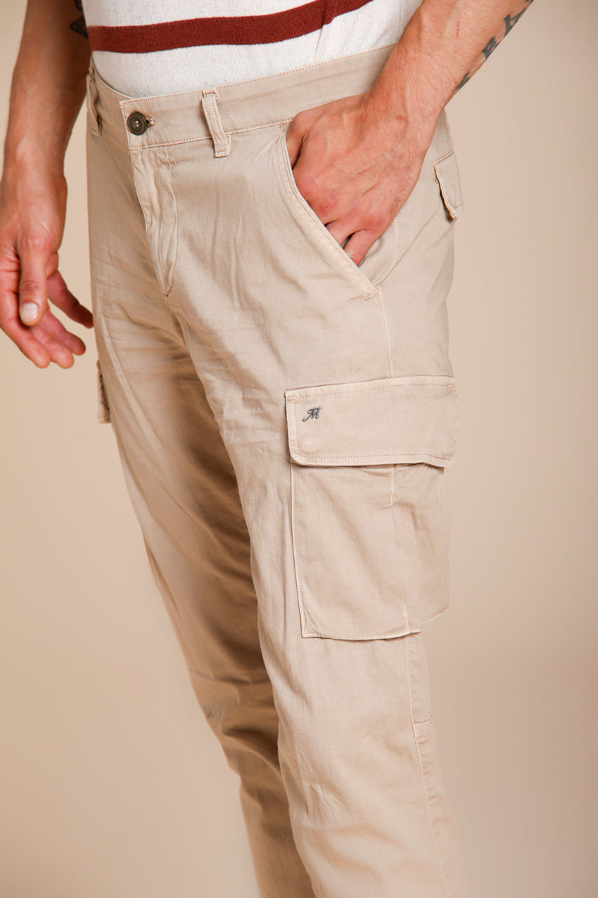 Chile men's cargo pants in stretch satin extra slim fit ①