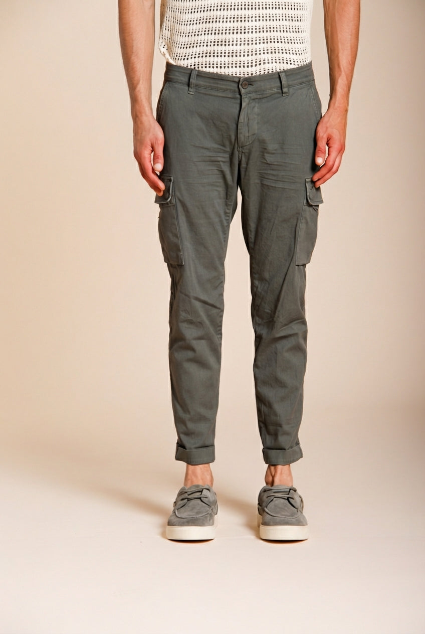 Chile pantalon cargo homme en satin stretch extra slim fit ①