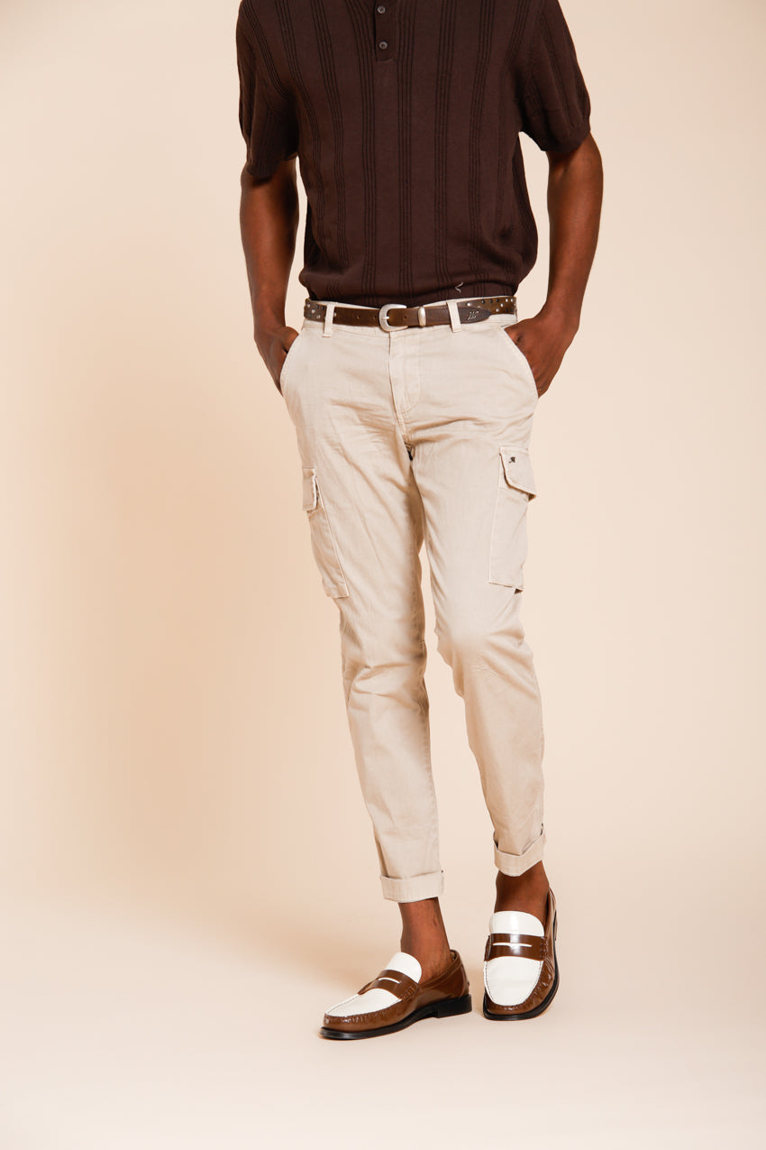 Chile pantalón cargo hombre en satén stretch extra slim fit ①