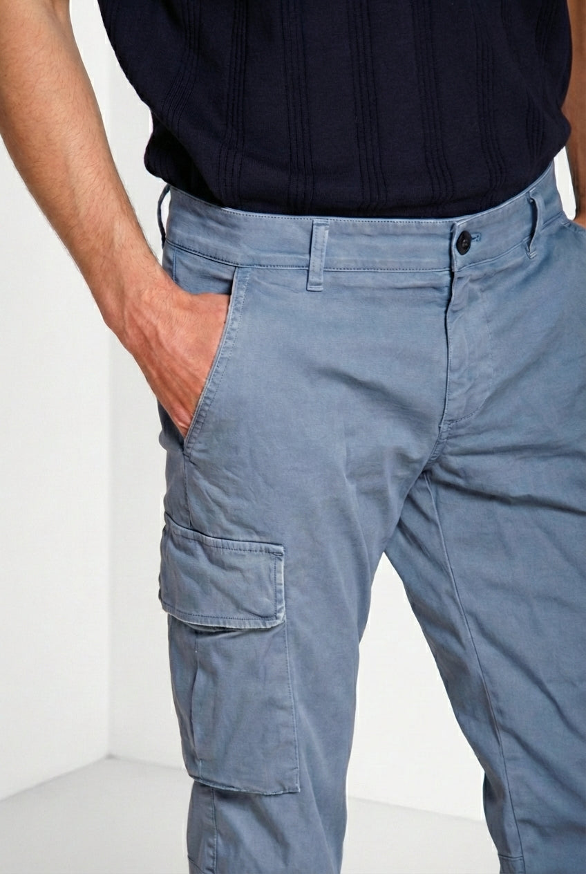 Chile pantalone cargo uomo in raso stretch extra slim fit ①