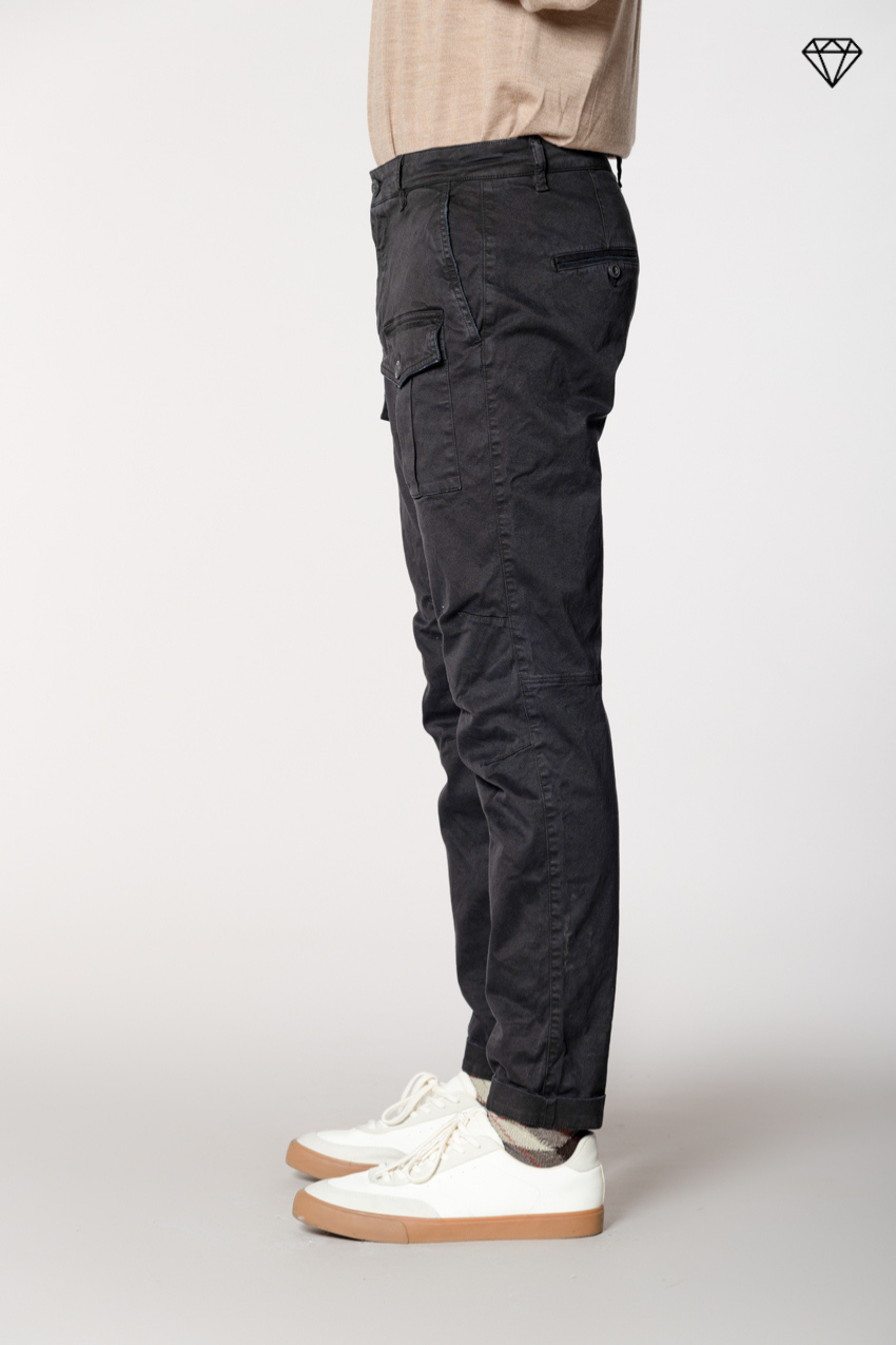 George Coolpocket pantalone cargo uomo in gabardina logo edition carrot fit ①