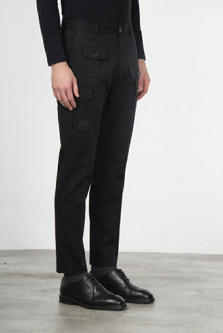 George Coolpocket pantalone cargo uomo in gabardina carrot fit ①
