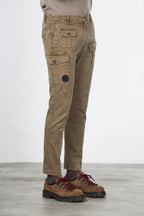 George Coolpocket pantalone cargo uomo in gabardina carrot fit ①