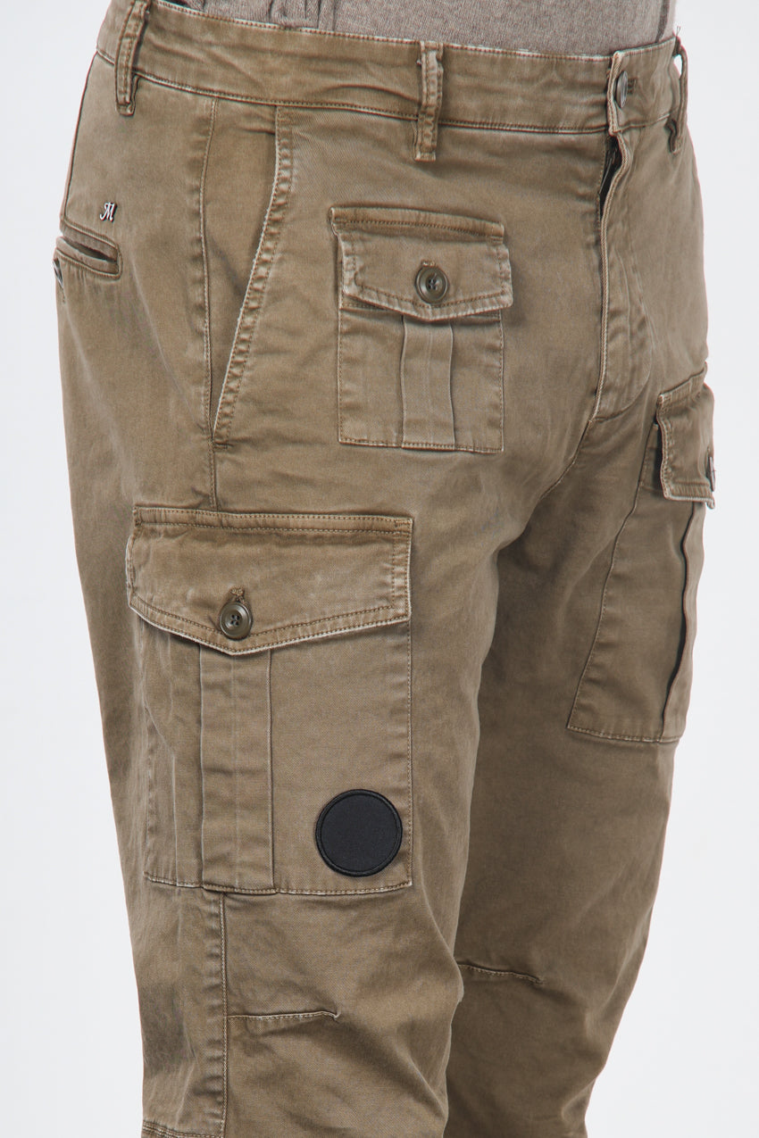 George Coolpocket pantalone cargo uomo in gabardina carrot fit ①