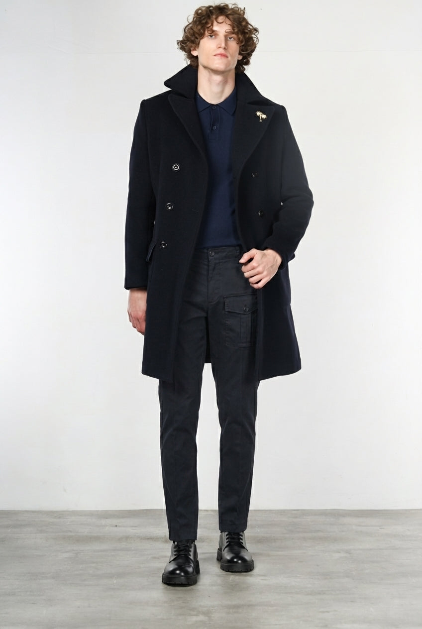 George Coolpocket pantalone cargo uomo in gabardina carrot fit ①