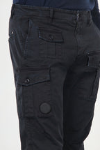 George Coolpocket pantalone cargo uomo in gabardina carrot fit ①