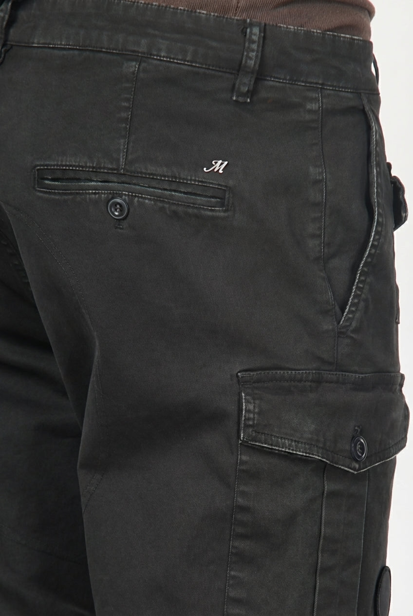 George Coolpocket pantalone cargo uomo in gabardina carrot fit ①