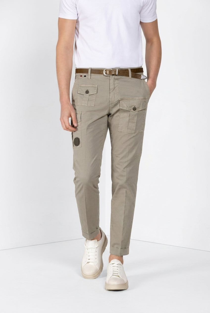 George Coolpocket pantalón cargo hombre en sarga ligera stretch Logo Edition carrot fit ①
