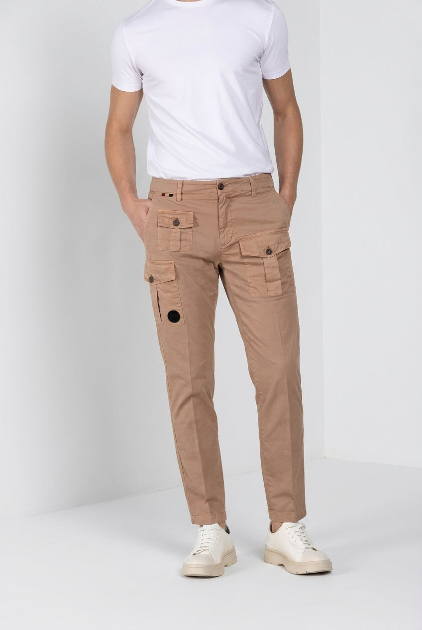 George Coolpocket pantalone cargo uomo in twill leggero stretch Logo Edition carrot fit ①