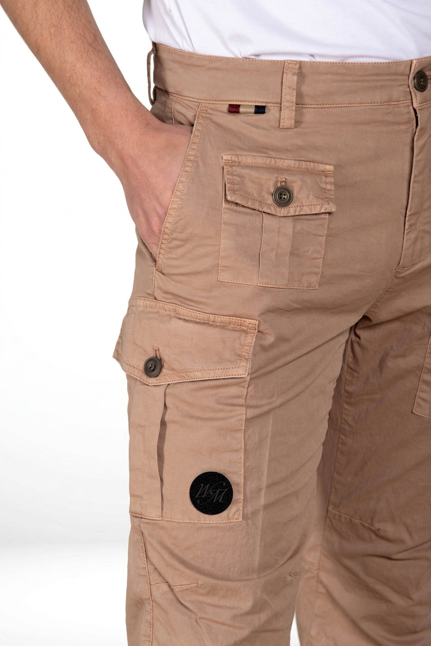 George Coolpocket pantalone cargo uomo in twill leggero stretch Logo Edition carrot fit ①