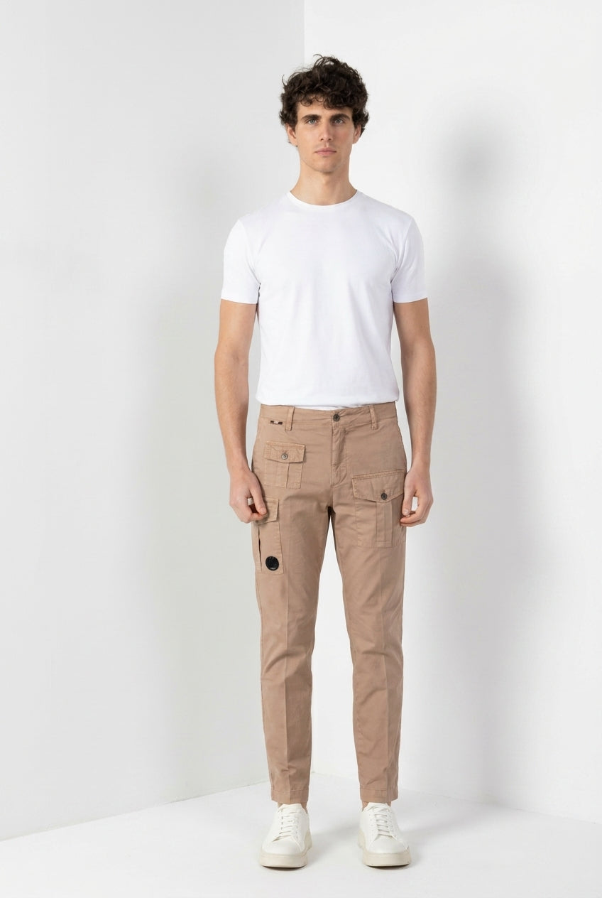 George Coolpocket men's cargo pants in lightweight stretch twill Logo Edition carrot fit ①