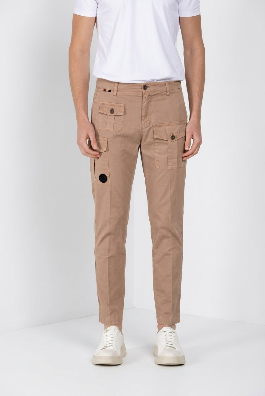 George Coolpocket pantalone cargo uomo in twill leggero stretch Logo Edition carrot fit ①