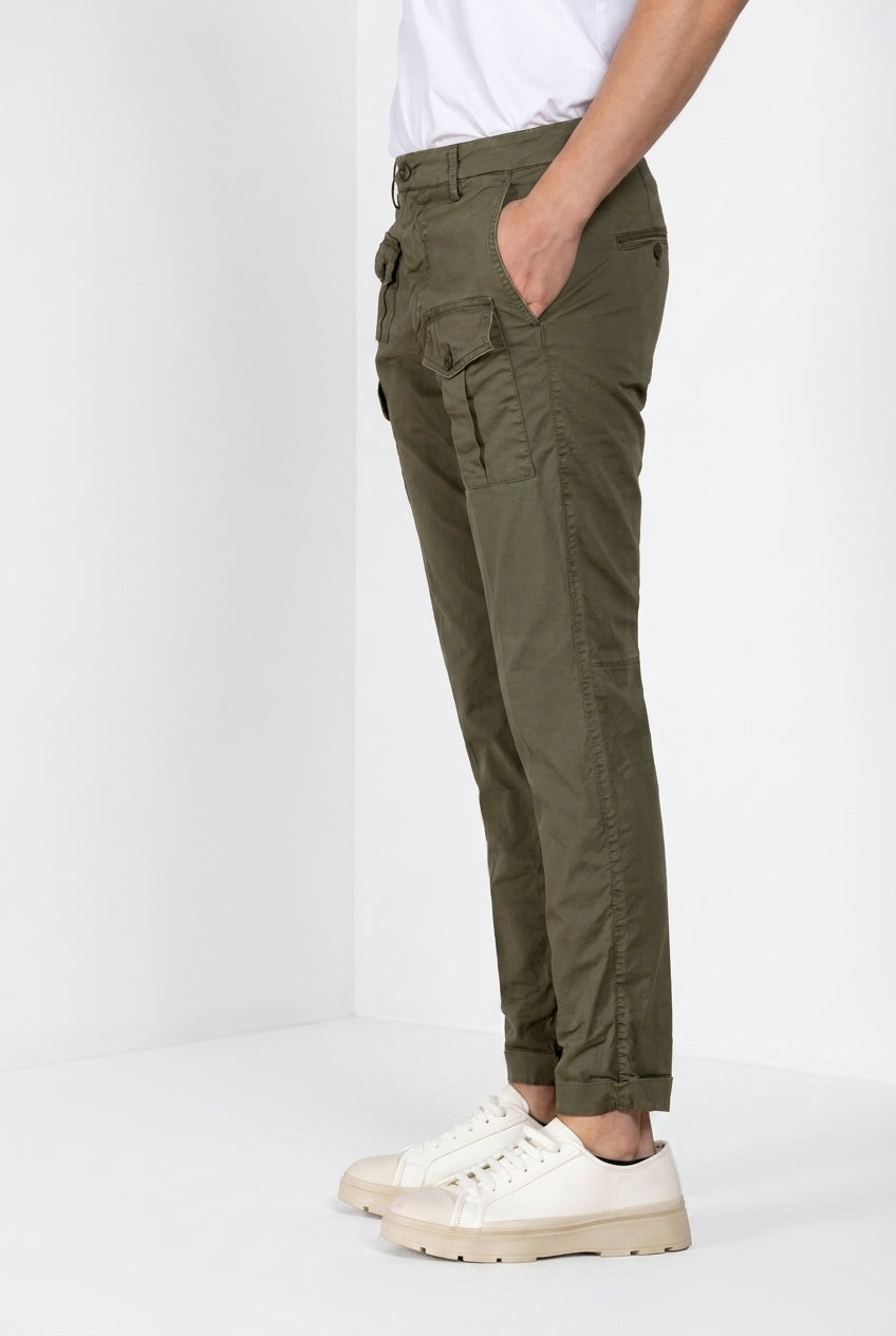 George Coolpocket pantalone cargo uomo in twill leggero stretch Logo Edition carrot fit ①