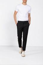 John Coolkhinos pantalone chino uomo in raso stretch Logo Edition carrot fit ①