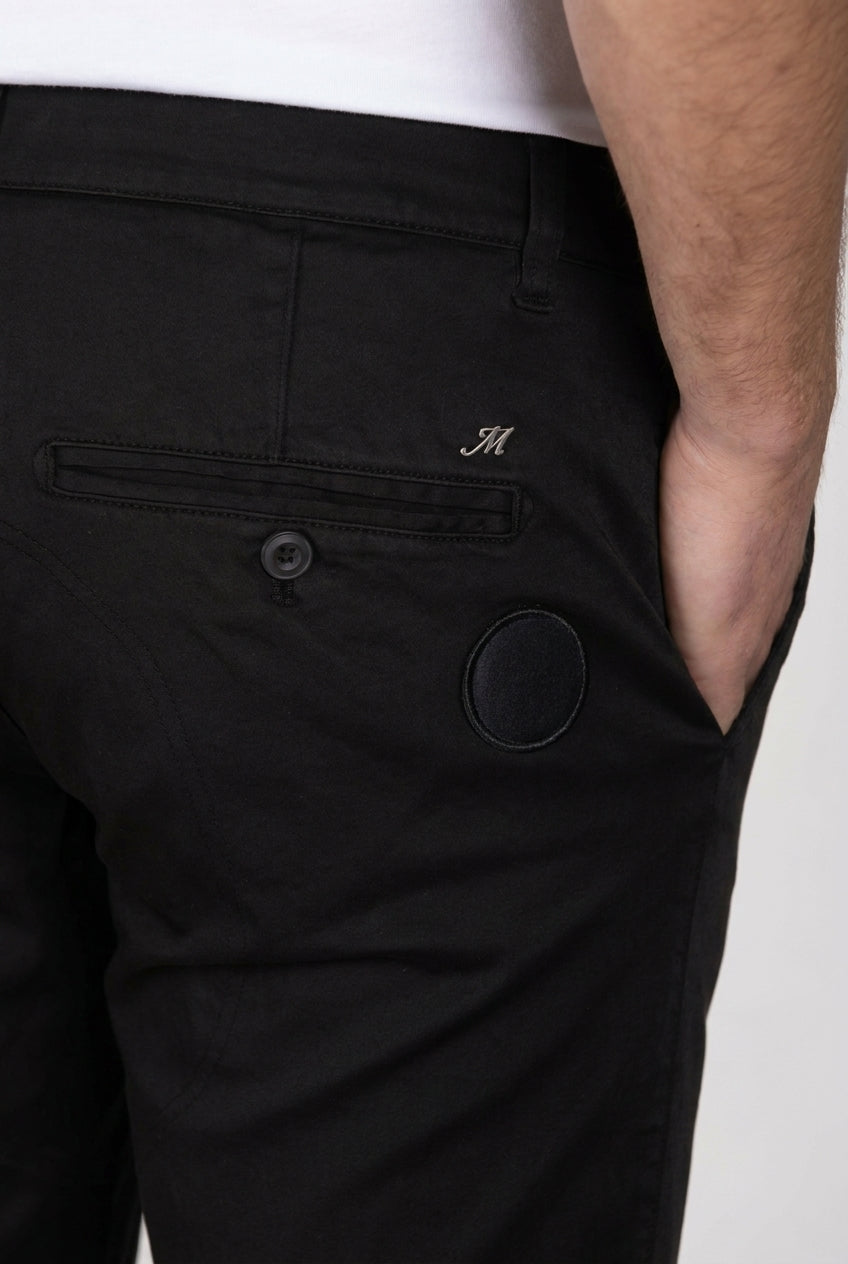 John Coolkhinos pantalone chino uomo in raso stretch Logo Edition carrot fit ①