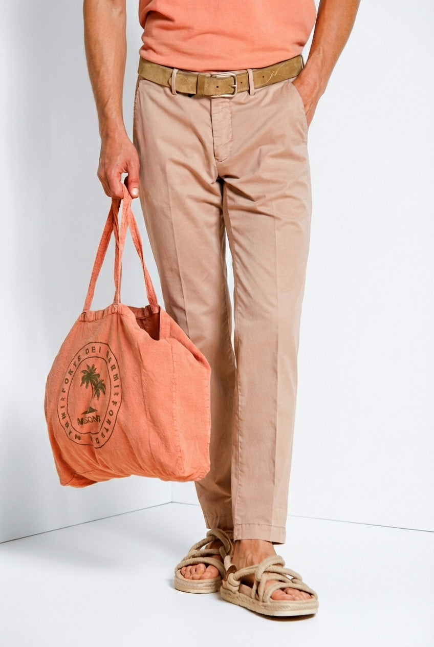 Torino delamere pantalón chino hombre en gabardina stretch slim fit