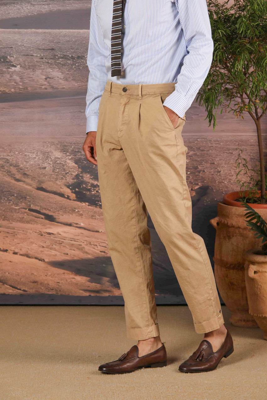 Pinces 22 men's chino pants in oxford canvas with a relaxed fit