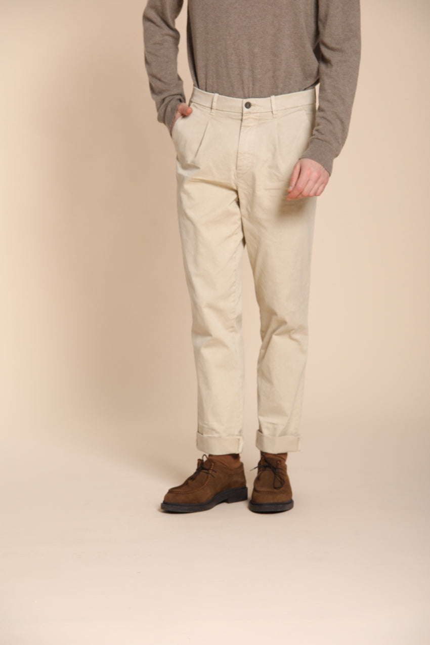 Pinces pantalón chino de hombre en gabardina relaxed fit