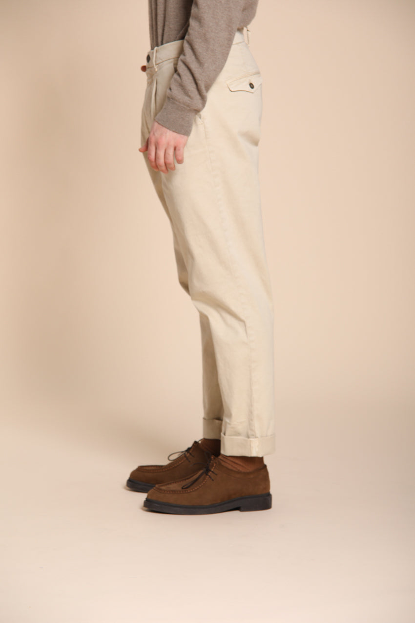 Pinces pantalón chino de hombre en gabardina relaxed fit