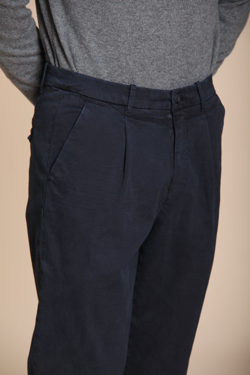 Pinces pantalón chino de hombre en gabardina relaxed fit