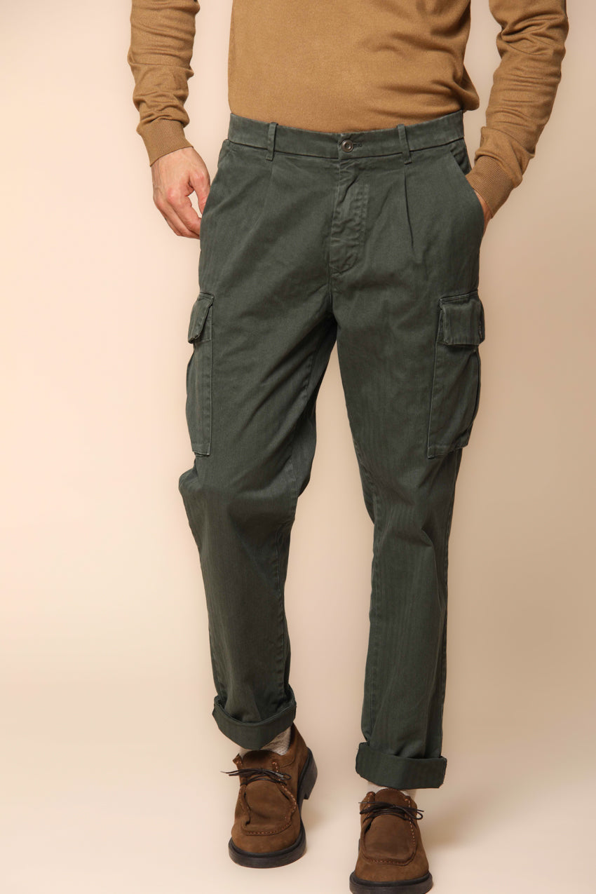 Cargo 22 pantalone cargo uomo con trama resca relaxed fit