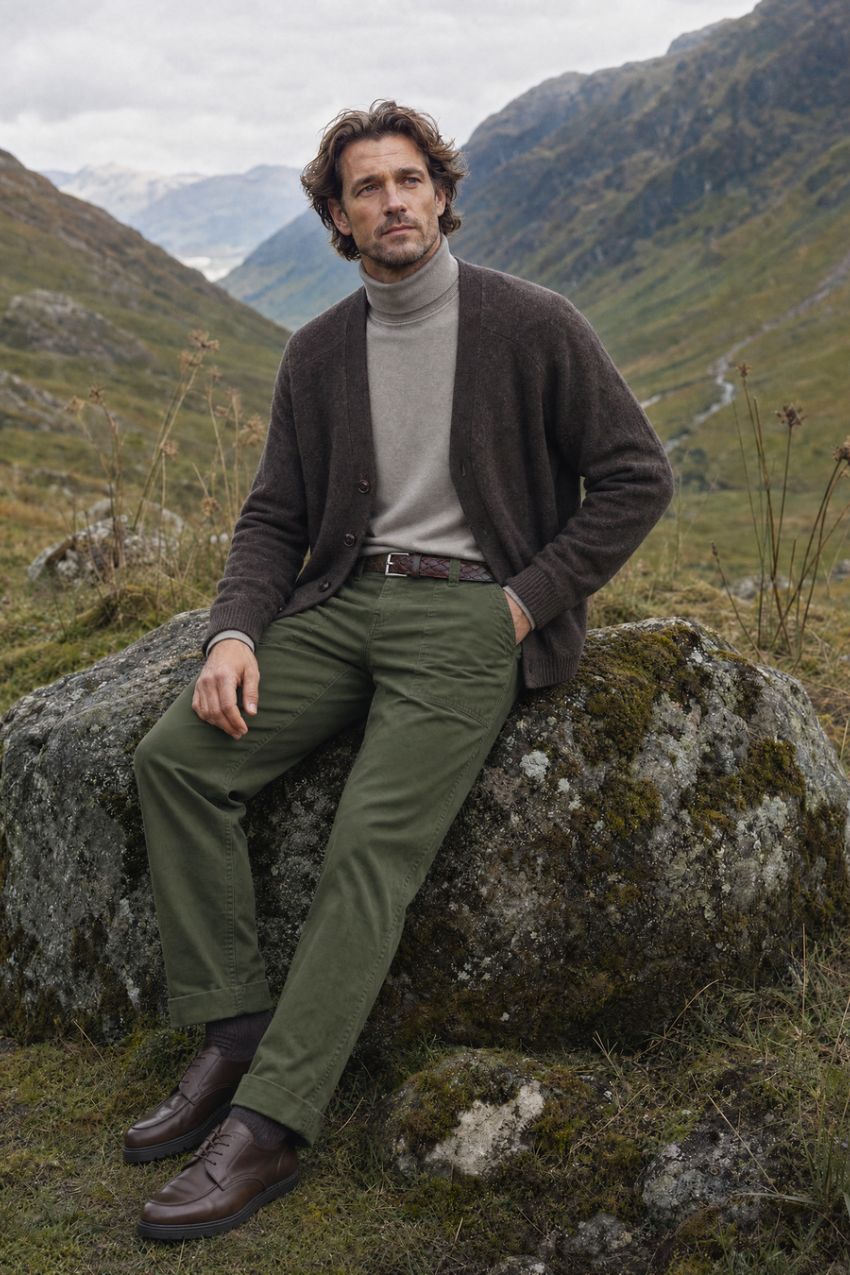 Prescott Fatique pantalone chino uomo in gabardina relaxed fit