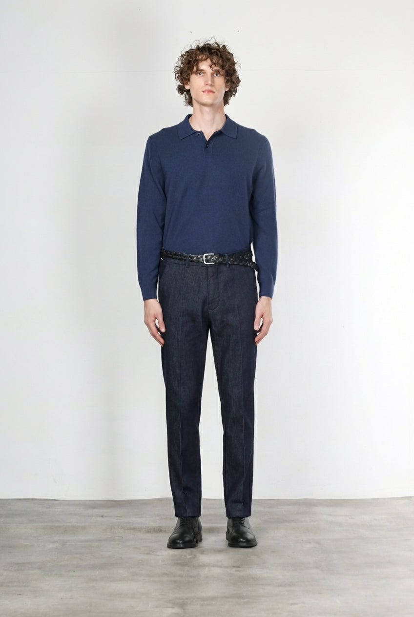 Chinos pantalone chino uomo in tecno denim stretch relaxed fit