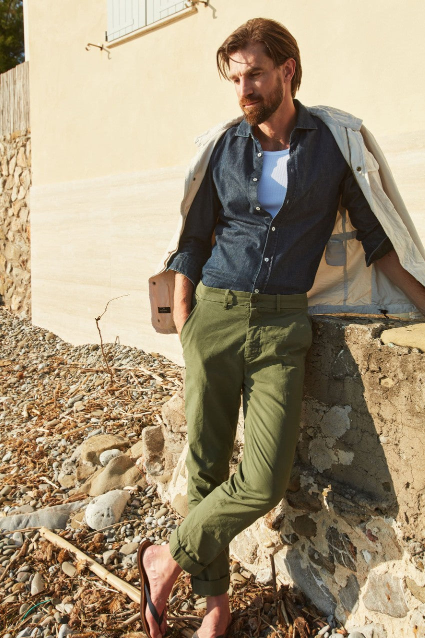 Chinos pantalon chino homme en toile oxford relaxed fit