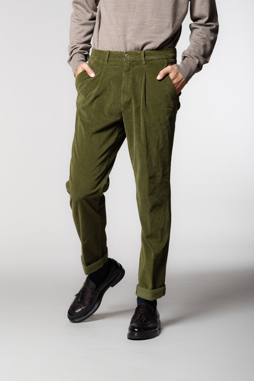 Pinces pantalon chino homme en velours côtelé France relaxed fit