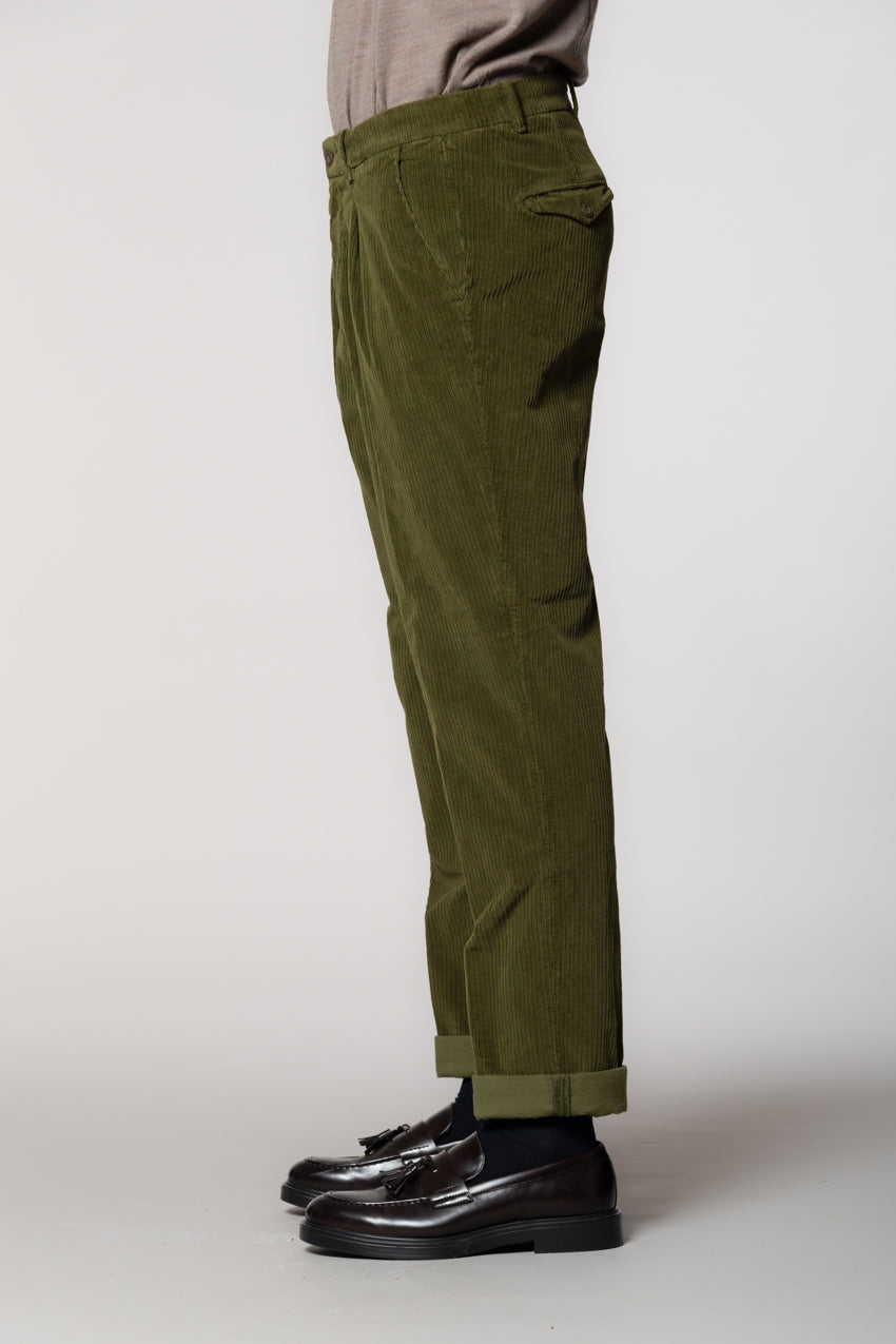 Pinces pantalón chino de hombre en pana de canal francés relaxed fit