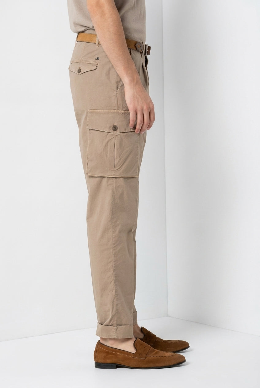Cargo pantalón cargo hombre en sarga ligera stretch relaxed fit