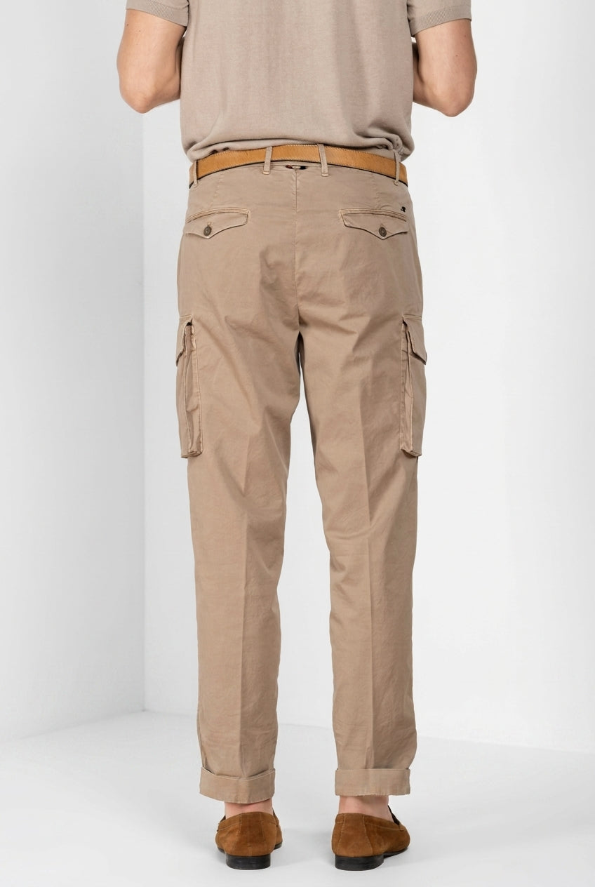 Cargo pantalón cargo hombre en sarga ligera stretch relaxed fit