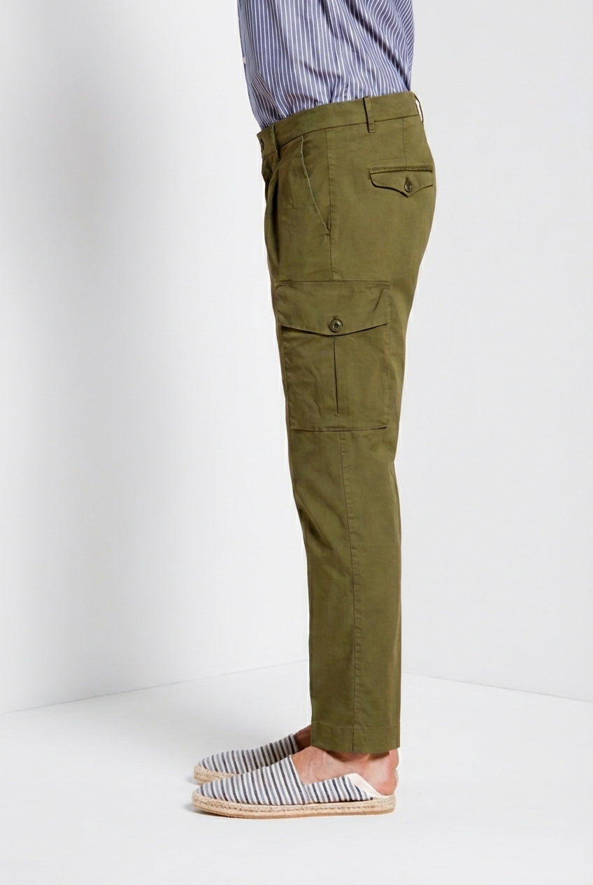 Cargo pantalone cargo uomo in twill leggero stretch relaxed fit