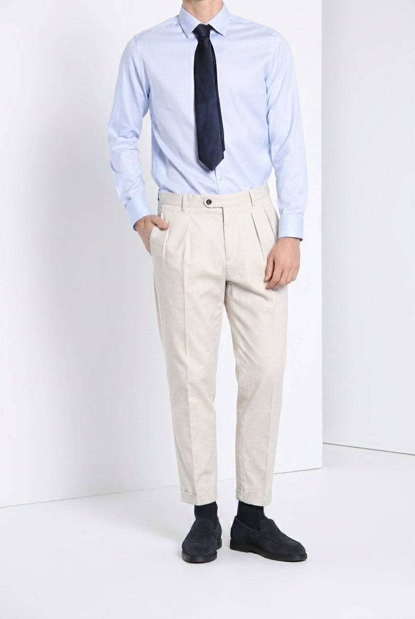 Don Johnson 2 Pinces pantalone chino uomo in bull carrot fit