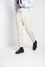 Don Johnson 2 Pinces pantalone chino uomo in bull carrot fit