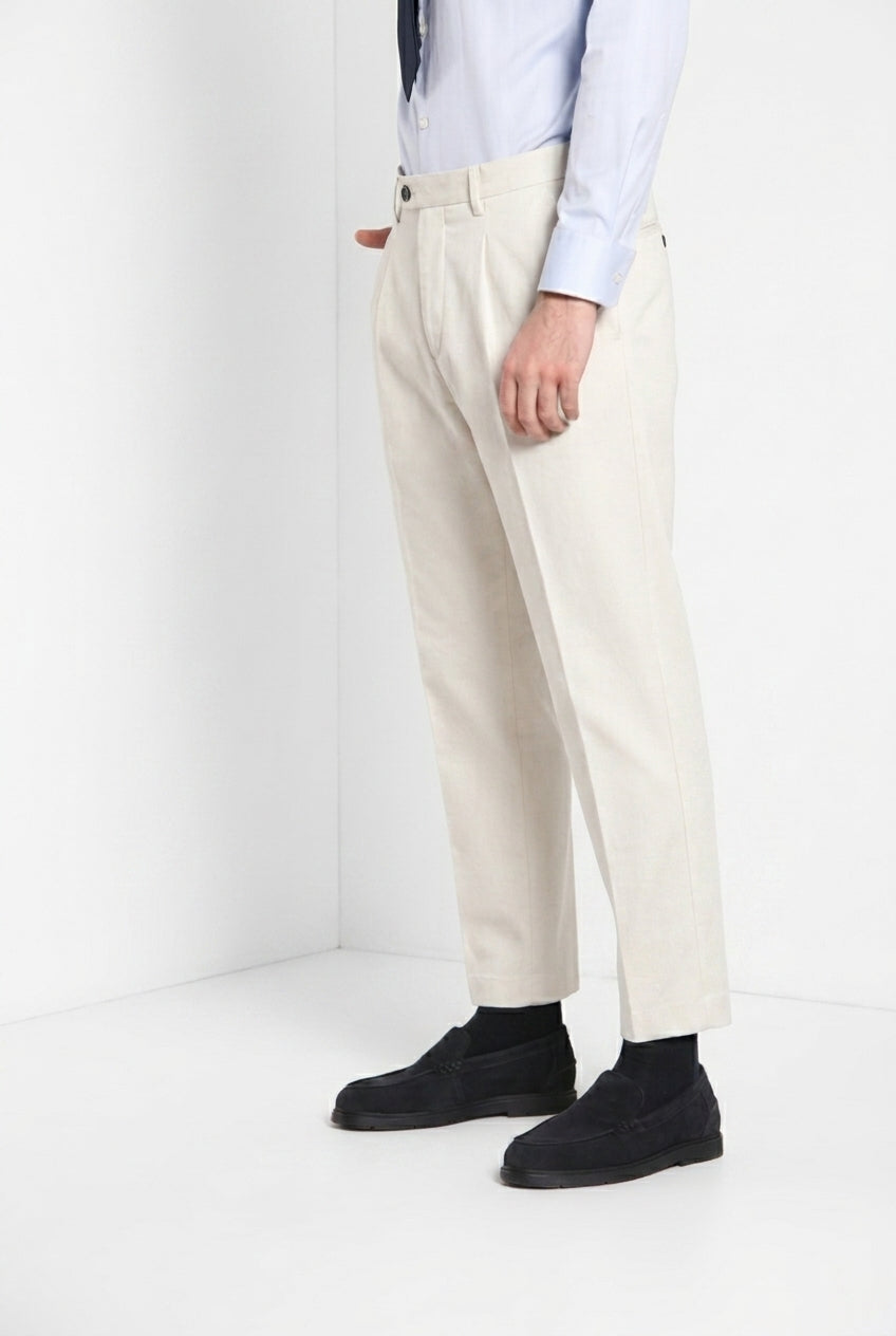 Don Johnson 2 Pinces pantalone chino uomo in bull carrot fit