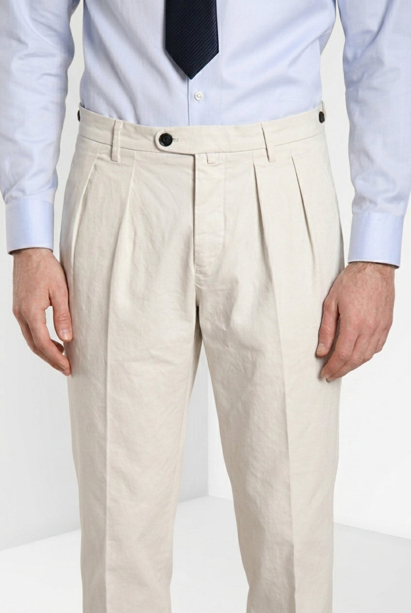 Don Johnson 2 Pinces pantalone chino uomo in bull carrot fit
