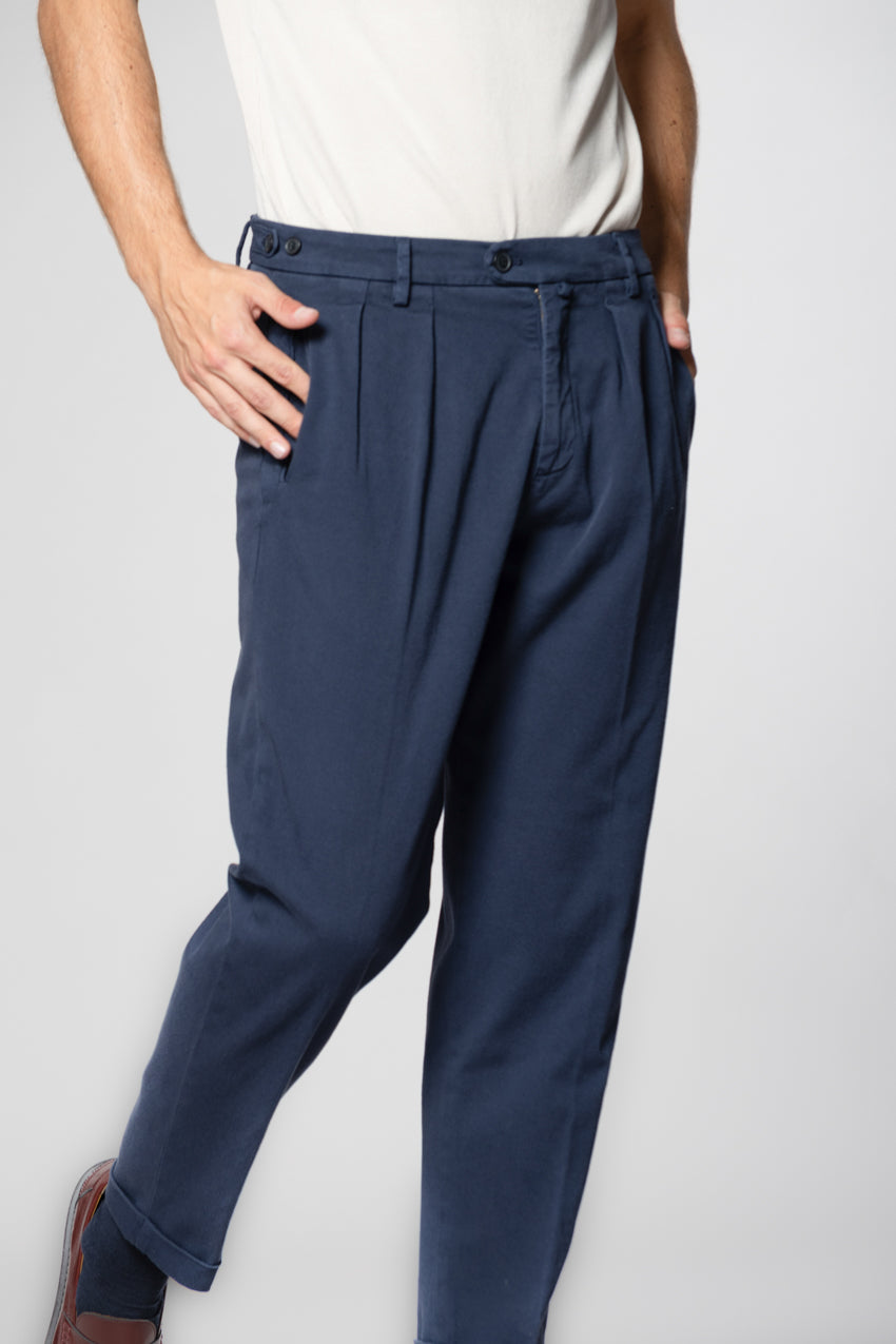 Don Johnson 2 Pinces pantalon chino homme en bull carrot fit