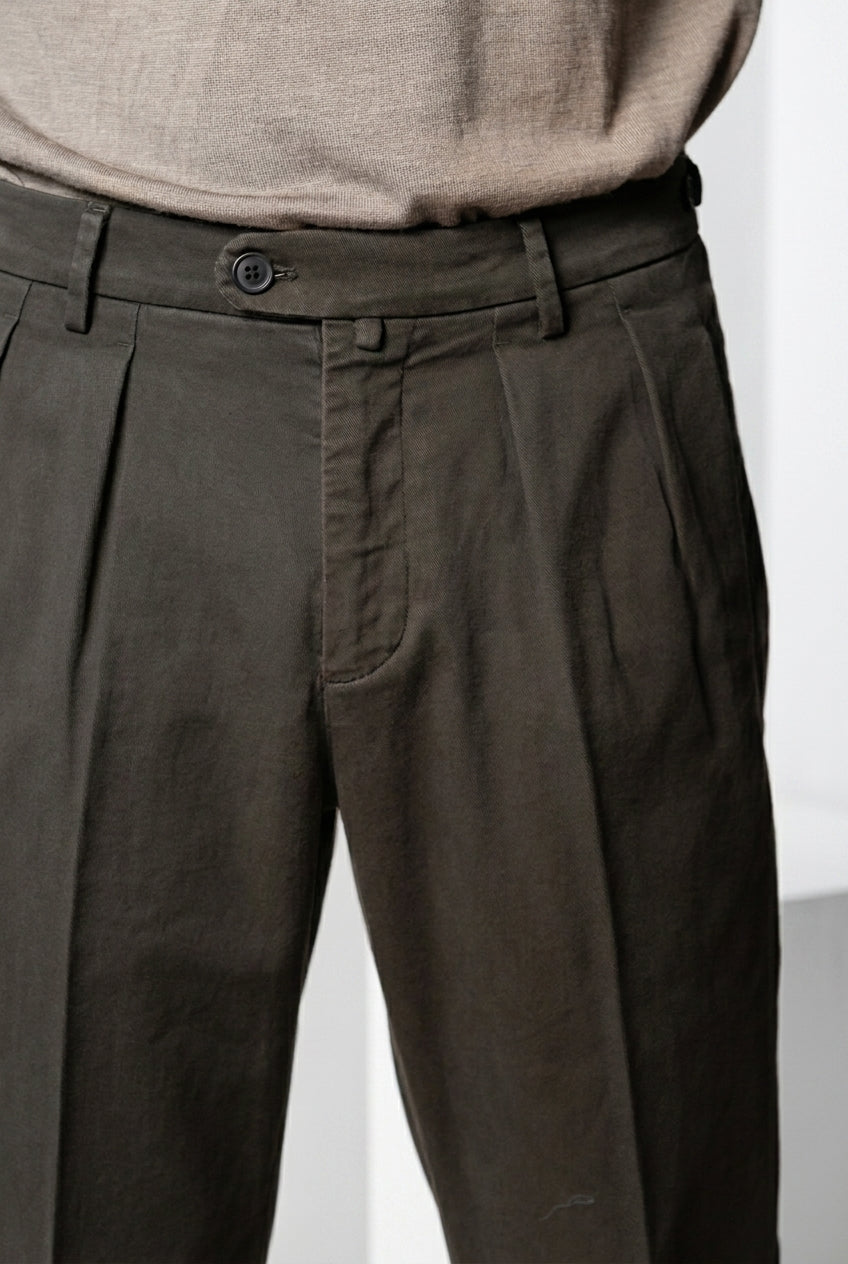 Don Johnson 2 Pinces pantalone chino uomo in bull carrot fit